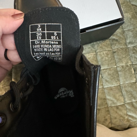 Dr Martens black rose embroidered combat boots - Picture 3 of 5